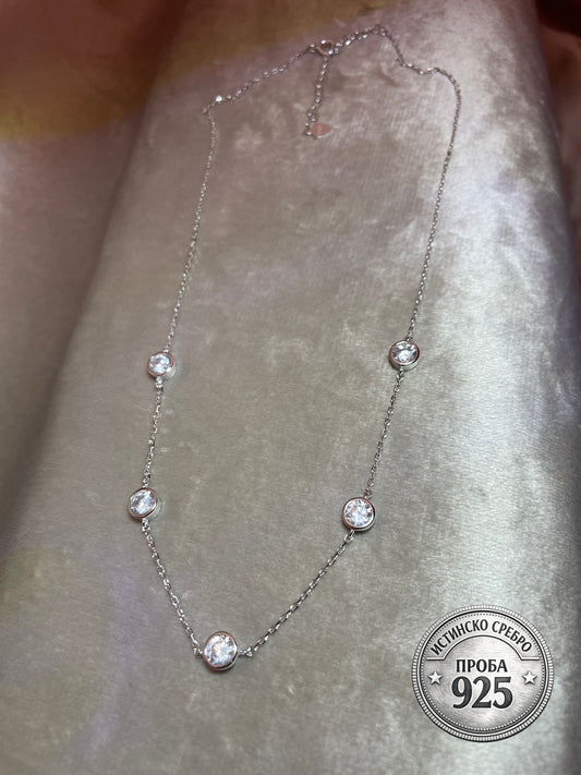 Сребърно колие „Crystal Line“