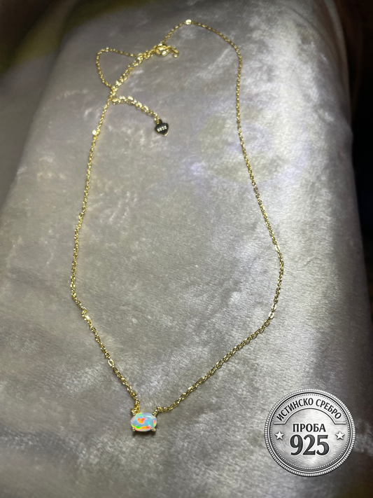 Сребърно колие „Opal Glow“