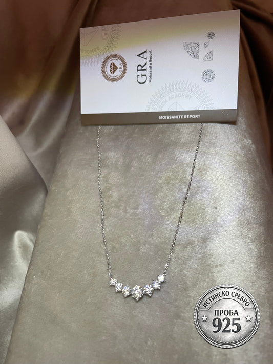 Сребърно колие с мойсанит „Moissanite Radiance“