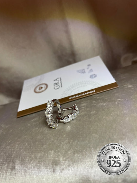 Сребърни обеци с мойсанит „Moissanite Glamour“